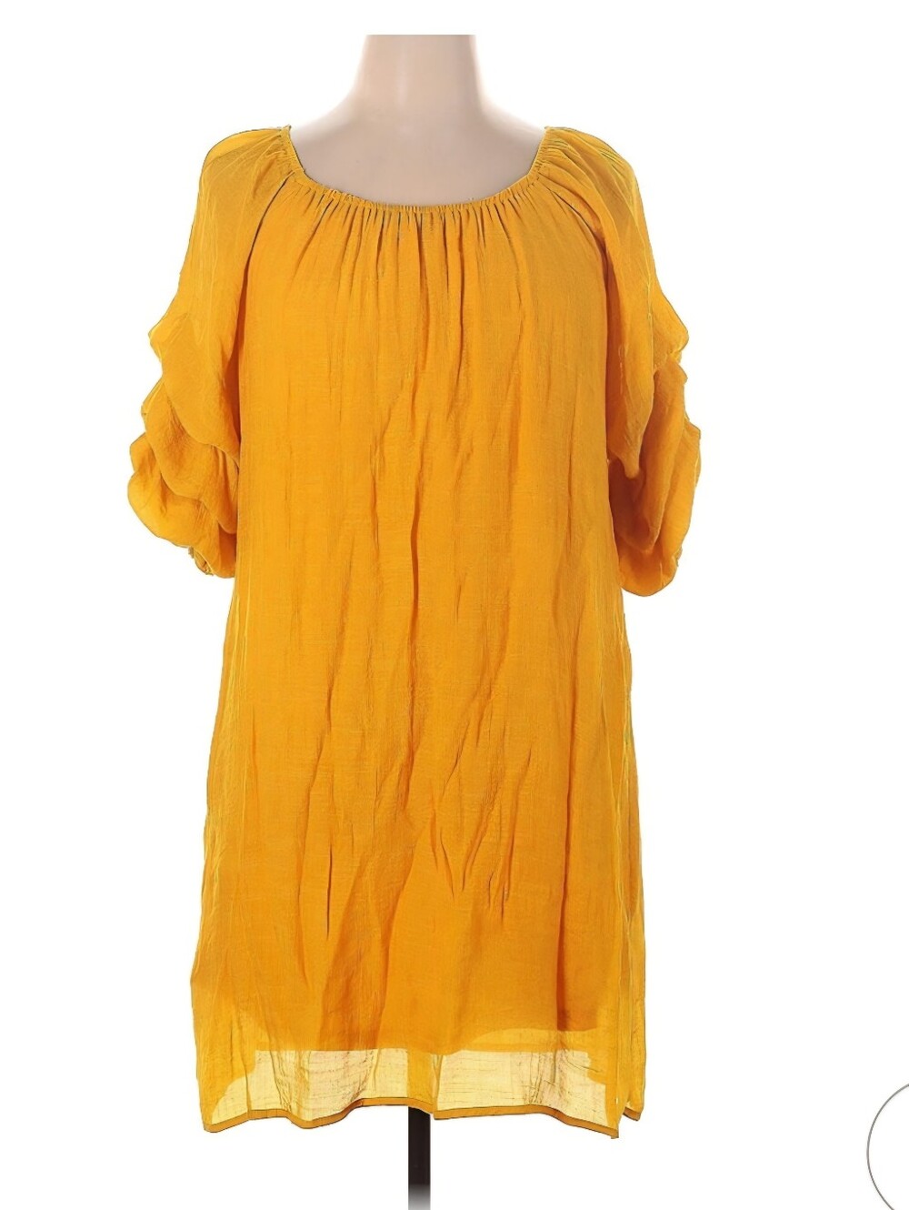 Women’s Mustard Yellow Peasant Shift Dress